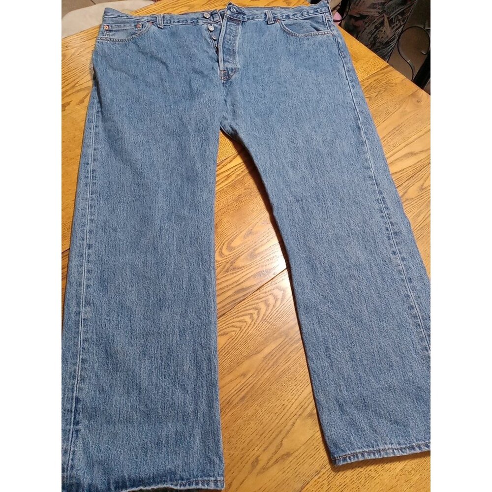 LEVI STRAUSS 501 Jeans Mens  44 X 30 BLUE  Preowned BUTTON FLY STRAIGHT LEG ?